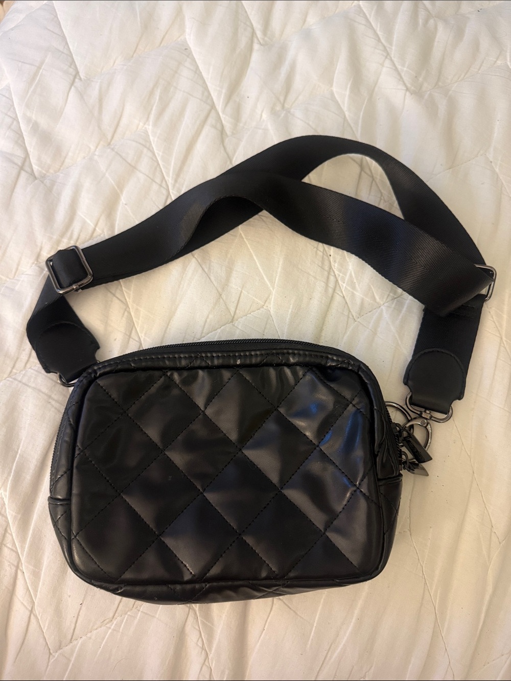 HAUTE SHORE Black Quilted Crossbody Bag